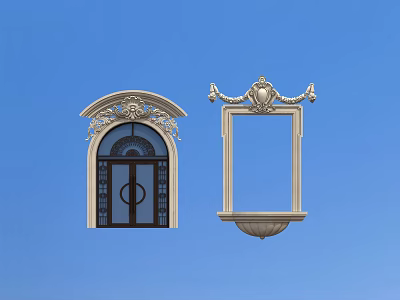 Ornate Architectural Frames With Arched Design And Carved Decorative Details 3d model