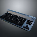Full Size Mechanical Keyboard With Metallic Frame Black Keys For Computer Use