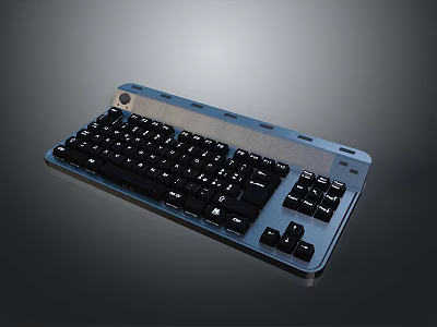 Full Size Mechanical Keyboard With Metallic Frame Black Keys For Computer Use 3d model