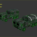 Two Heavy Duty Military Transport Trucks With Camouflage Design And Large Cargo Tanks 3D Rendering