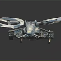 Futuristic Space Aerial Vehicle Model Featuring Multiple Rotors And Detailed Design