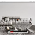 Modern sofa coffee table combination 3d model