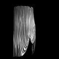 Unique Silver Pleated Abstract Sculpture For Modern Decorative Art 3d model