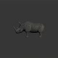 Detailed Realistic Rhinoceros Sculpture With Natural Texture And Lifelike Artistic Features