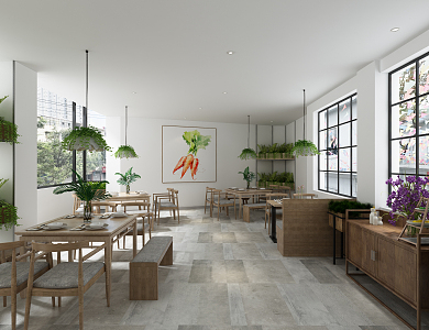 Eco Restaurant Nordic Restaurant 3d model