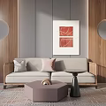 New Chinese-style double sofa 3d model