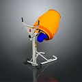 Orange Concrete Mixer With Blue Components Metal Stand And Wheels For Construction Use