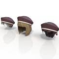Three Brown Decorative Hats With Tassels For Daily Life Use
