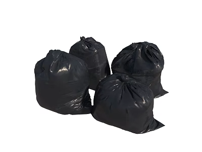 Disposable Black Trash Bags For Daily Household Waste Collection Needs 3d model