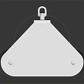 White Triangular Metal Pulley Hardware Tool Featuring Double Wheels And Top Hook