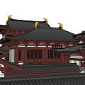 Traditional Chinese Ancient Architecture With Classic Roofs Eaves And Symmetrical Courtyards