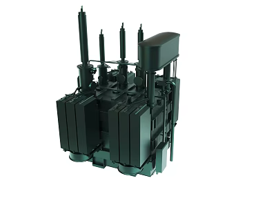 Green Industrial Machinery With Multiple Cylindrical Structures And Metal Casing 3d model
