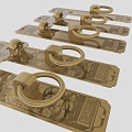 Classical Chinese carved door handle 3d model