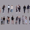 Diverse Group Of People In Various Casual Outfits And Different Standing Poses