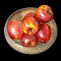 Fresh Red and Yellow Apples in a Decorative Patterned Bowl 3d model