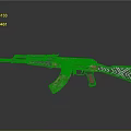 Artistically Carved Rifle with Wooden Stock Intricate Metal Details and Decorative Patterns