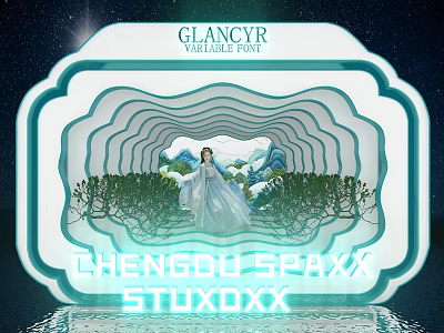 Glan Cyr Variable Eva Event Channel with Chengdu Spaxx Stuxx Female Figure and Landscape Plants 3d model