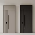 Modern Security Doors In Gray And Black With Sleek Design And Secure Locks 3d model