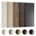 Light To Dark Colored Wooden Components With Wood Grain Textured Panels And Round Balls