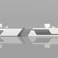 Modern Reception Desk With Sleek Design And Office Workstation Setup 3d model