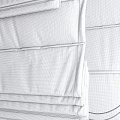 Gray Linen Roman Blinds With Pleated Design For Home Window Decoration