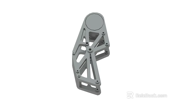 Gray Metal Mechanical Bracket With Multiple Holes And Support Structure 3d model 