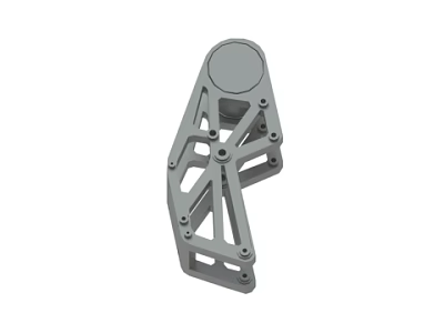Gray Metal Mechanical Bracket With Multiple Holes And Support Structure 3d model