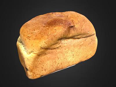 Freshly Baked Golden Loaf of Bread With Crusty Surface And Soft Interior Texture 3d model