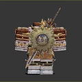 Contradiction Medieval Shield Ancient Shield Defensive Weapon Ancient Shield Iron Shield Protective Shield 3d model