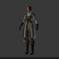 Detailed Character Design With Long Coat Belted Waist Gloves And Leather Boots