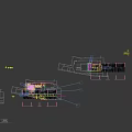 School Classroom Interior With Desks Chairs Projection Screen Blackboards And Bookshelves