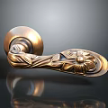 High Quality Decorative Brass Door Handle With Intricate Floral Design For Hardware Tools Applications