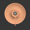 Copper Candlestick Holder With Burned Gray Candle On Reflective Base