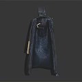 Black Leather Handbag With Gold Metal Accents Stylish Accessory For Daily Use