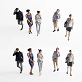Group of Business People Walking Standing in Varied Professional Attire