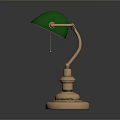 Vintage Desk Lamp With Green Shade And Brass Base For Home Office Decor