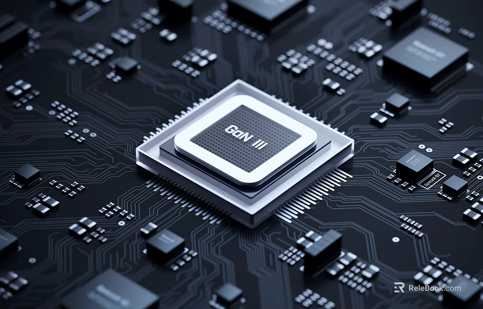 Smart Machine Featuring GAN III Chip on Circuit Board with Electronic Components 3d model 