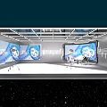 Starry Sky Dome Interior Design With Central Green Plant Platform And White Pillars
