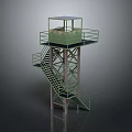 Tower defense sentry tower air defense watchtower observatory tower loft 3d model