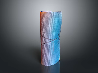 Cylindrical Household Item With Gradient Color Textured Surface And Decorative Curve 3d model