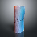 Cylindrical Household Item With Gradient Color Textured Surface And Decorative Curve