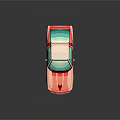 Red Pixel Art Sports Car With Stylish Retro Design And Shiny Wheels