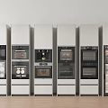 Modern Built in Kitchen Appliances with Various Functions Arranged Neatly in Row 3d model