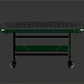 Green Table Tennis Table With Net And Wheels For Sports Equipment