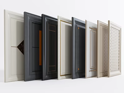 Various Decorative Wall Panels With Different Colors And Design Styles For Interior Decoration 3d model