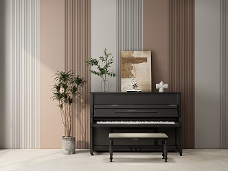 Modern Piano Room 3d model