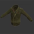 Stylish Green Hooded Utility Jacket With Multiple Pockets And Cotton Material 3d model