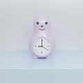Pink Cat Shaped Analog Clock with Cute Face for Home Tabletop Decor 3d model