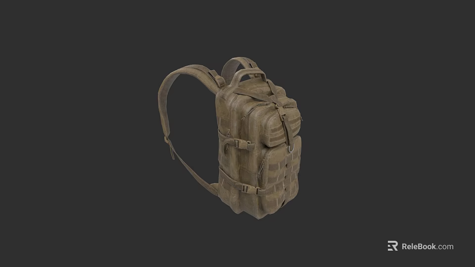 Tactical Weapon Storage Backpack With Camouflage Design And Military Straps 3d model 