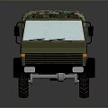Modern Military Tank With Green Camouflage Armor And Tracks On Gray Background